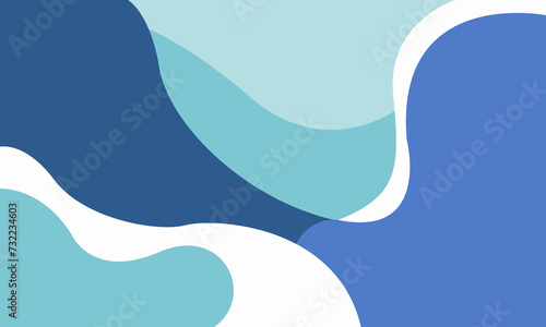 Photos Abstract background with flowing waves of various shades of blue and white creat