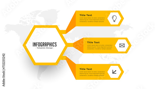three step infographic process diagram template for presentation