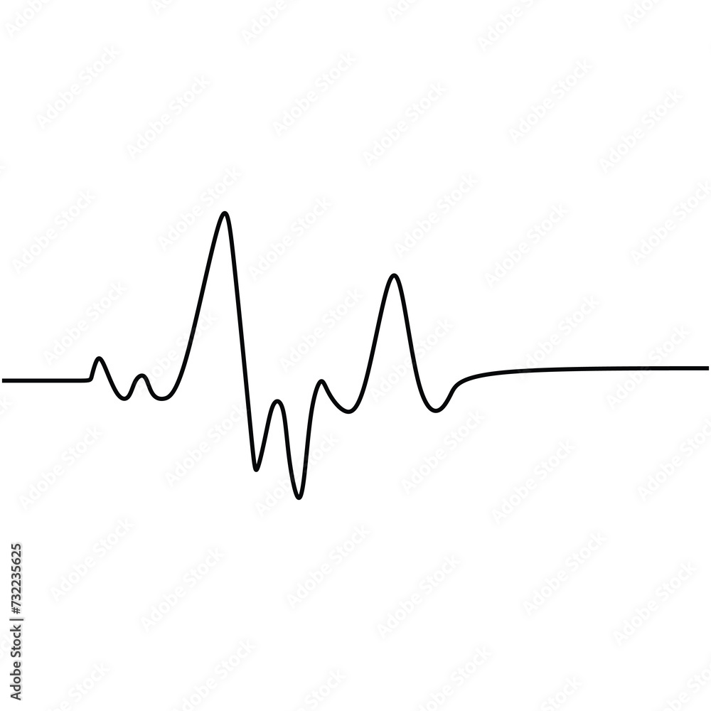 heartbeat line icon. Continuous single hand drawn outline vector.