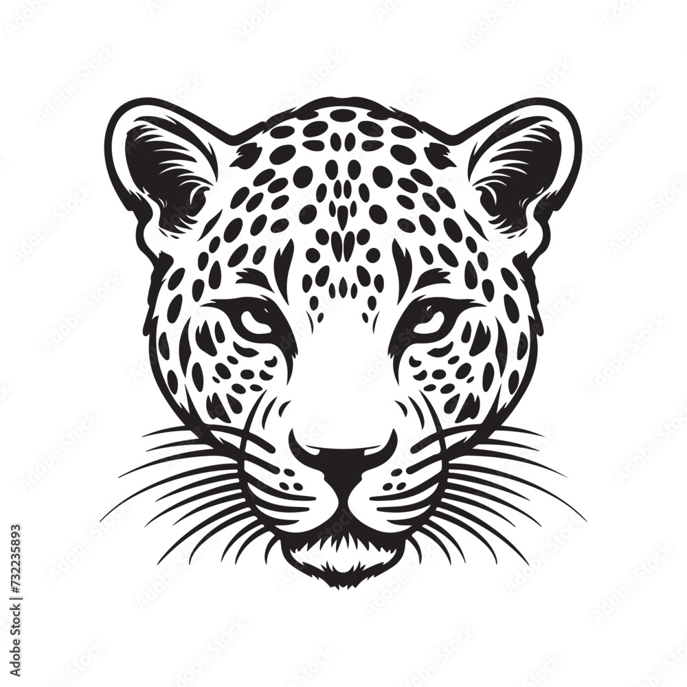 Cheetah head vector illustration isolated on transparent background Stock Vector 