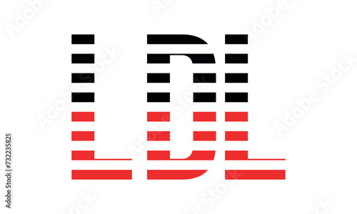 LDL three initial letter iconic line negative space minimal logo design vector template. monogram, abstract, wordmark, business, typography, minimalist, brand, company, flat, modern, unique, simple