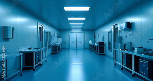 Clean and Modern Hospital Corridor  Medical Clinic Interior with Bright Lighting  Healthcare and Emergency Facility Design