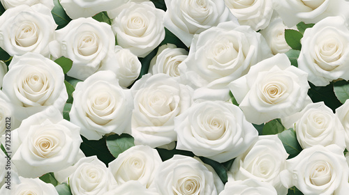 A Captivating Glimpse  Many White Roses Seen from Above in These Serene White Wallpapers