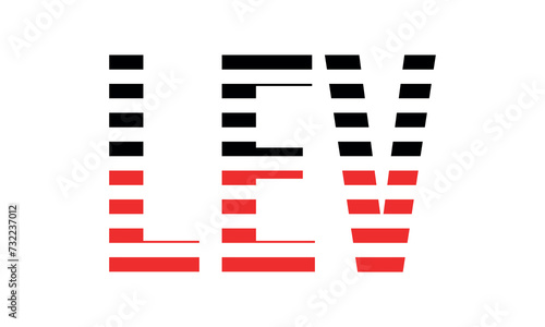 LEV three initial letter iconic line negative space minimal logo design vector template. monogram, abstract, wordmark, business, typography, minimalist, brand, company, flat, modern, unique, simple