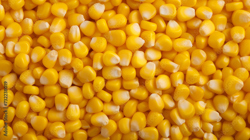 Close-Up of Abundant Yellow Corn Kernels Texture. Agriculture and Harvest Concept Close-Up of Abundant Yellow Corn Kernels Texture. Agriculture and Harvest Concept
