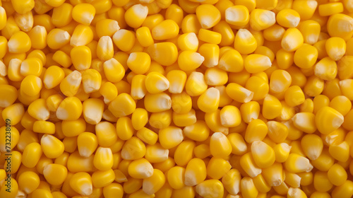 Close-Up of Abundant Yellow Corn Kernels Texture. Agriculture and Harvest Concept
