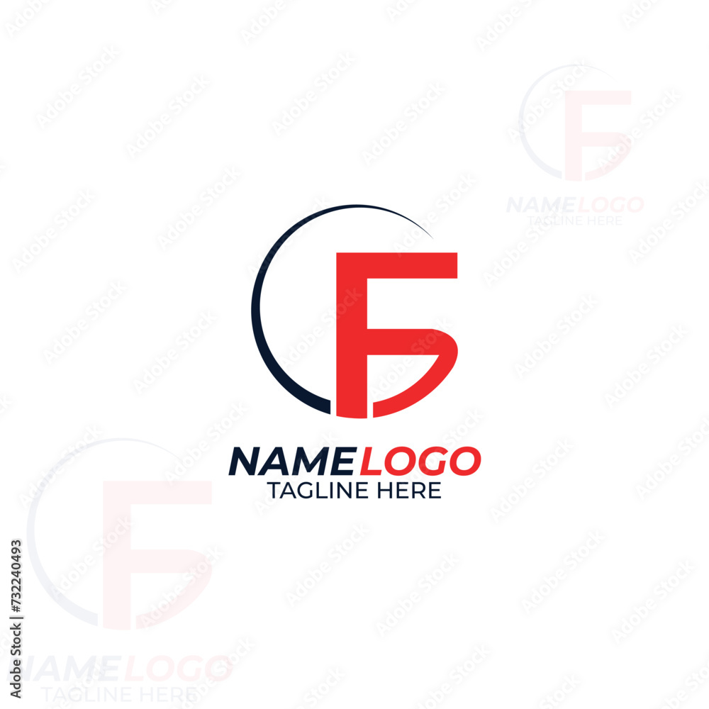 Flat design initials logo design Flat design initials logo design