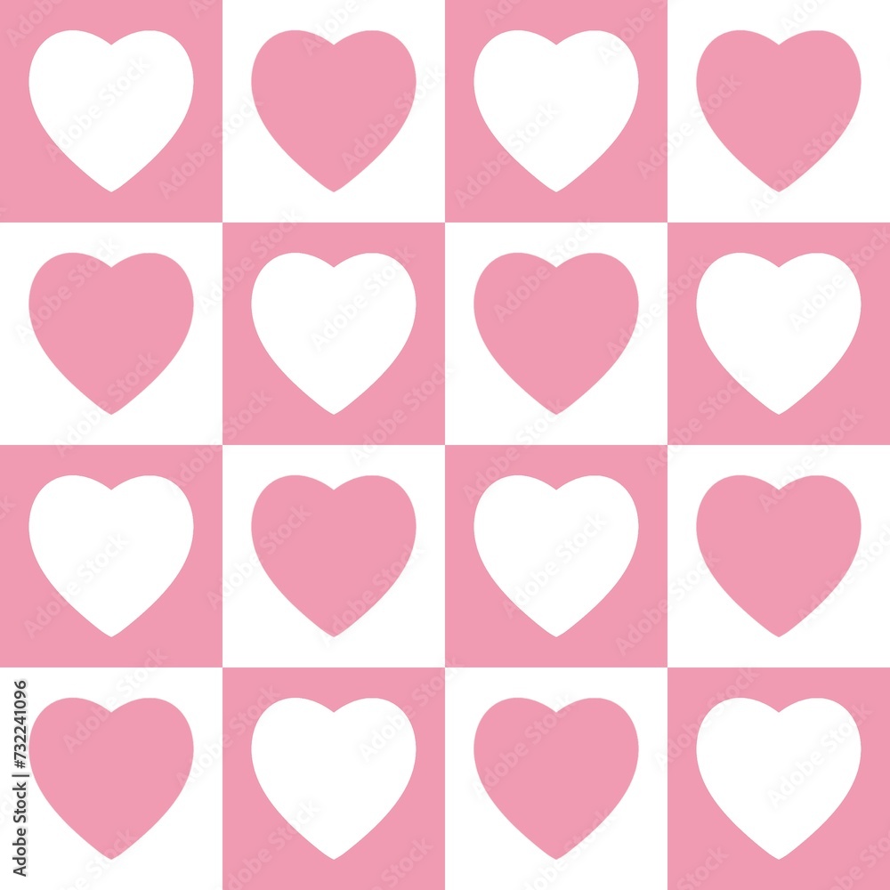 Hearts seamless pattern, pink and white can be used in fashion decoration design for printing,clothes, tablecloths, blankets, bedding, paper,fabric and other textile products.
