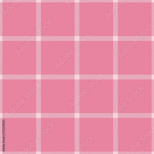  Window pane plaid seamless pattern, pink and white can be used in fashion decoration design. Bedding, curtains, tablecloths 