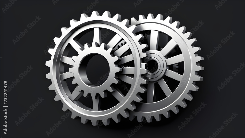 factory industrial cog clipart isolated on a black background. gears and cogs. gears on a black background