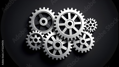 factory industrial cog clipart isolated on a black background. gears and cogs. gears on a black background © Udayakumar