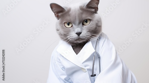cat, Korat cat in doctor gown © Supawit