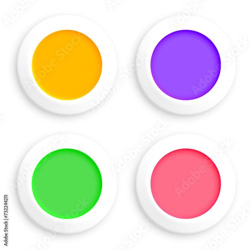3d style blank web round button in pack
