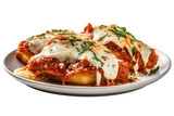 Chicken parmigiana on a plate