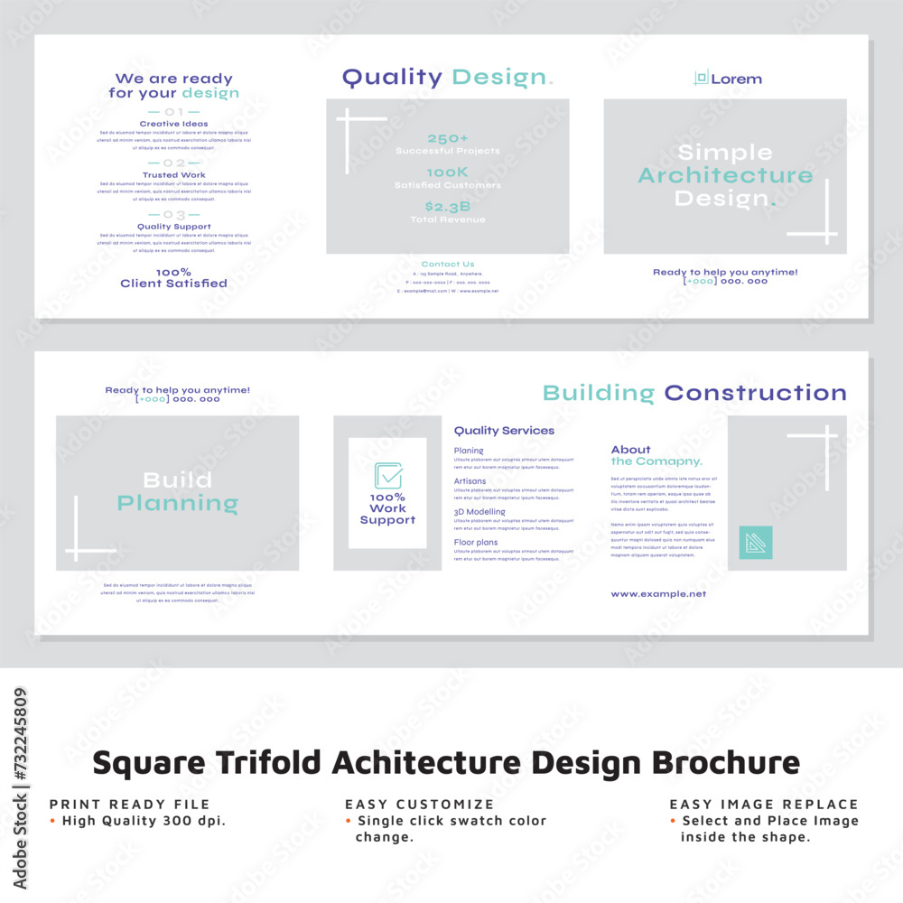 Square Trifold Architecture Design Brochure