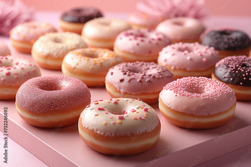 pink and white donuts