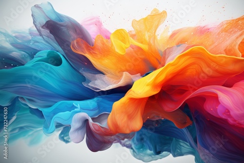 Vibrant abstract paint swirls with a dynamic, fluid structure.