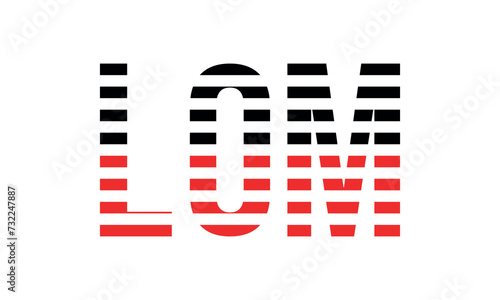 LOM three initial letter iconic line negative space minimal logo design vector template. monogram, abstract, wordmark, business, typography, minimalist, brand, company, flat, modern, unique, simple