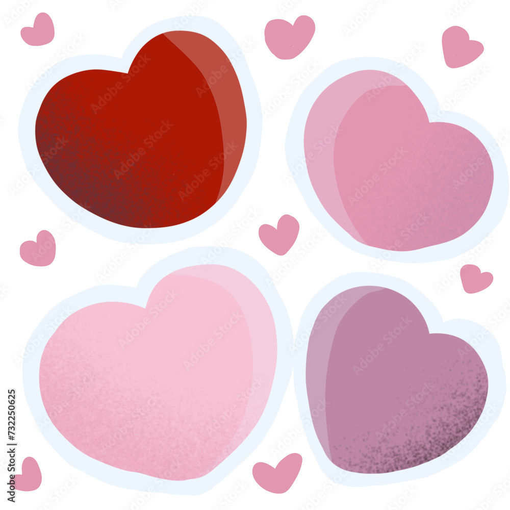 Cute valentine hearts background stickers Cute valentine hearts background stickers