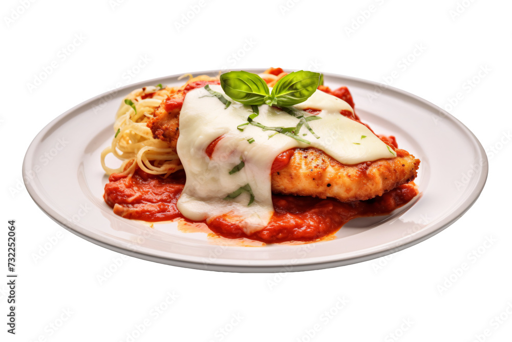 Chicken parmigiana on a plate