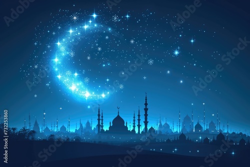 islamic greeting card for Ramadan kareem or ied mubarak background