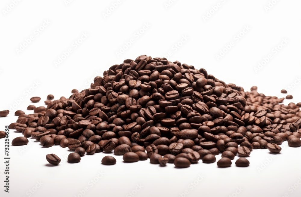 roasted coffee beans isolated on white background close up roasted coffee beans isolated on white background close up