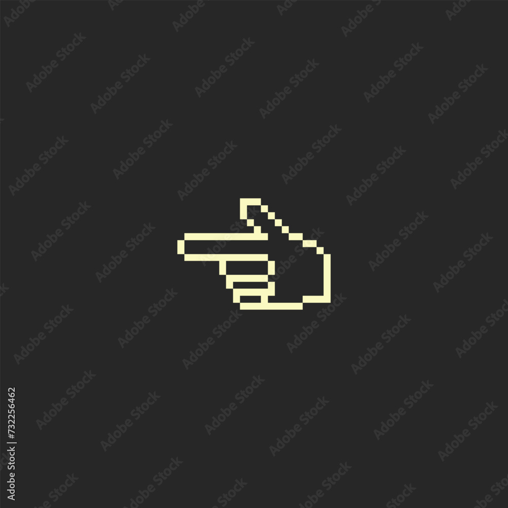this is one bit hand icon in pixel art with white color and black background ,this item good for presentations,stickers, icons, t shirt design,game asset,logo and project. this is one bit hand icon in pixel art with white color and black background ,this item good for presentations,stickers, icons, t shirt design,game asset,logo and project.