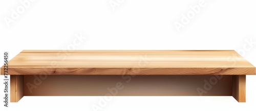 empty wooden table on white background
