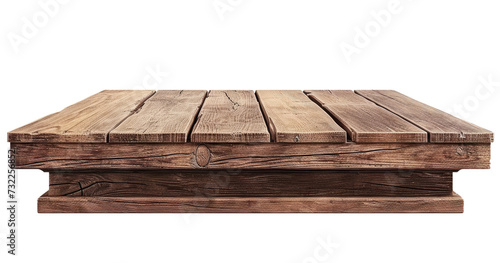 Empty wooden stage isolated on transparent background