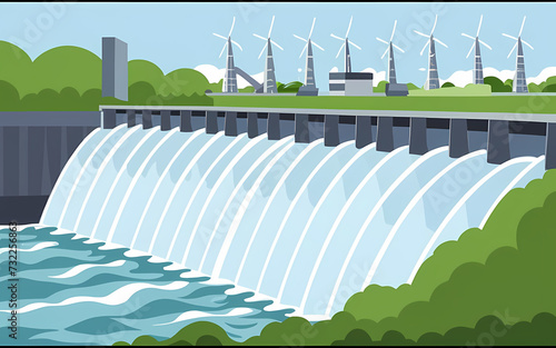 water energy, symbolizing sustainability, power, and renewable resources, generative ai