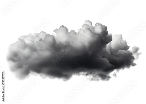 isolated dark natural fluffy cloud on transparent background
