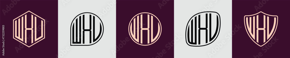 Obraz premium Creative simple Initial Monogram WXU Logo Designs.
