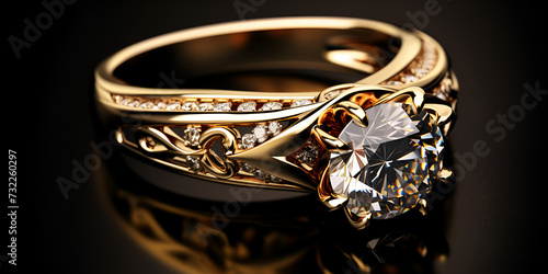 Ring with white background, golden ring with diamond,Gold ring with diamond for wedding,