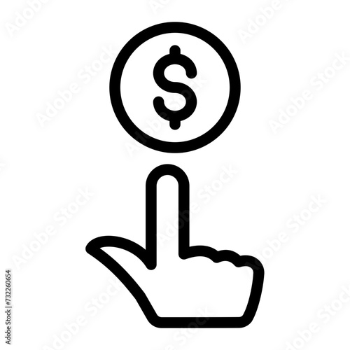 This is the Pay Per Click icon from the Online Marketing icon collection with an Outline style