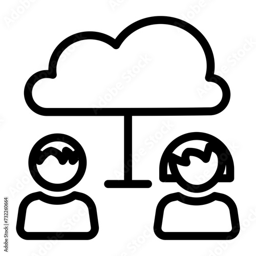 This is the Cloud User icon from the Online Marketing icon collection with an Outline style