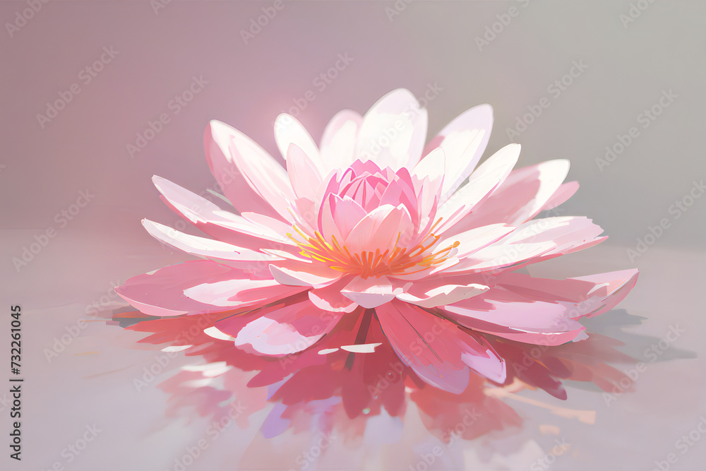 Pink Lotus: Watercolor Beauty Blooms on White, Serenity Captured in Floral Artistry.
