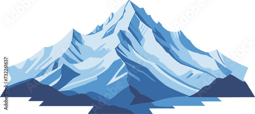 Isolated stunning mountain landscape , iceberg, Illustration on transparent background svg for nature-inspired relaxation, traveling, hiking and outdoor adventure 