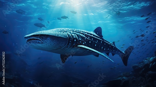 Whale shark in the sea. Generative Ai