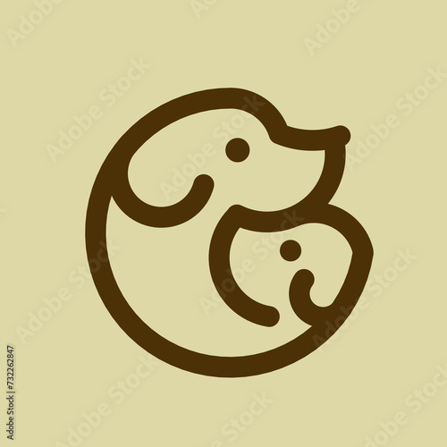 simple logo of two dogs mother and child