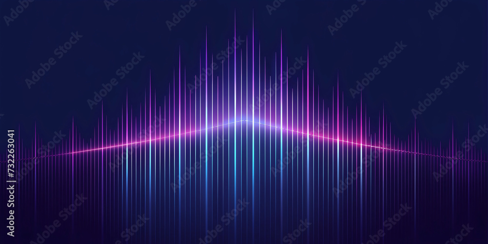 Colorful Wave Spectrum Illustration: Abstract Background with Lines and Bright Glow