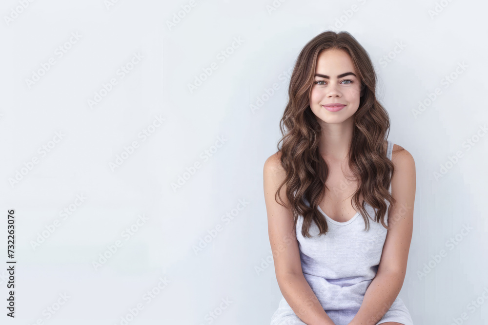 Portrait of a happy young woman isolated from a white background copy space for text. Portrait of a happy young woman isolated from a white background copy space for text.