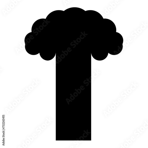 Nuclear explosion burst mushroom explosive destruction icon black color vector illustration image flat style