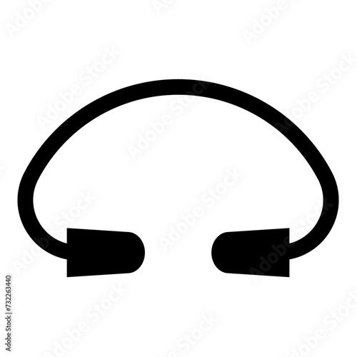Earplug ear plug protection device icon black color vector illustration image flat style