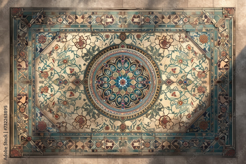 Traditional Islamic style carpet ornament design