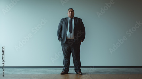 overweight businessman in suit