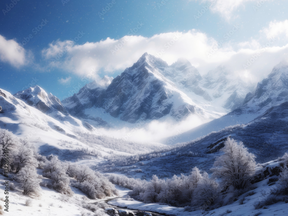 雪山の風景 雪山の風景