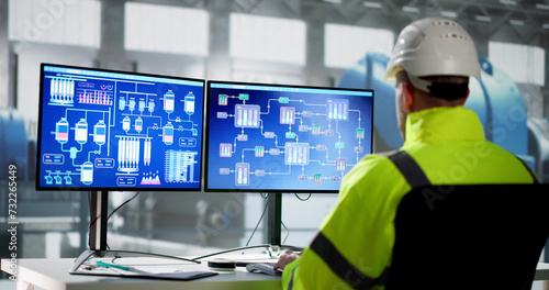 Man Working In Power Plant Electricity