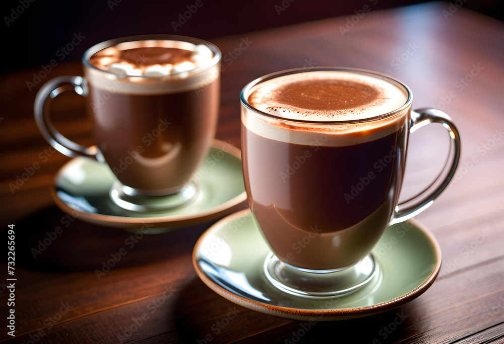 Hot Chocolate. Glass. Table. Drink. Beverage. Warm. Cocoa. Comfort. Winter. Delicious. Indulgence. Cozy. Relaxation. Sweet. Dessert. AI Generated. Hot Chocolate. Glass. Table. Drink. Beverage. Warm. Cocoa. Comfort. Winter. Delicious. Indulgence. Cozy. Relaxation. Sweet. Dessert. AI Generated.