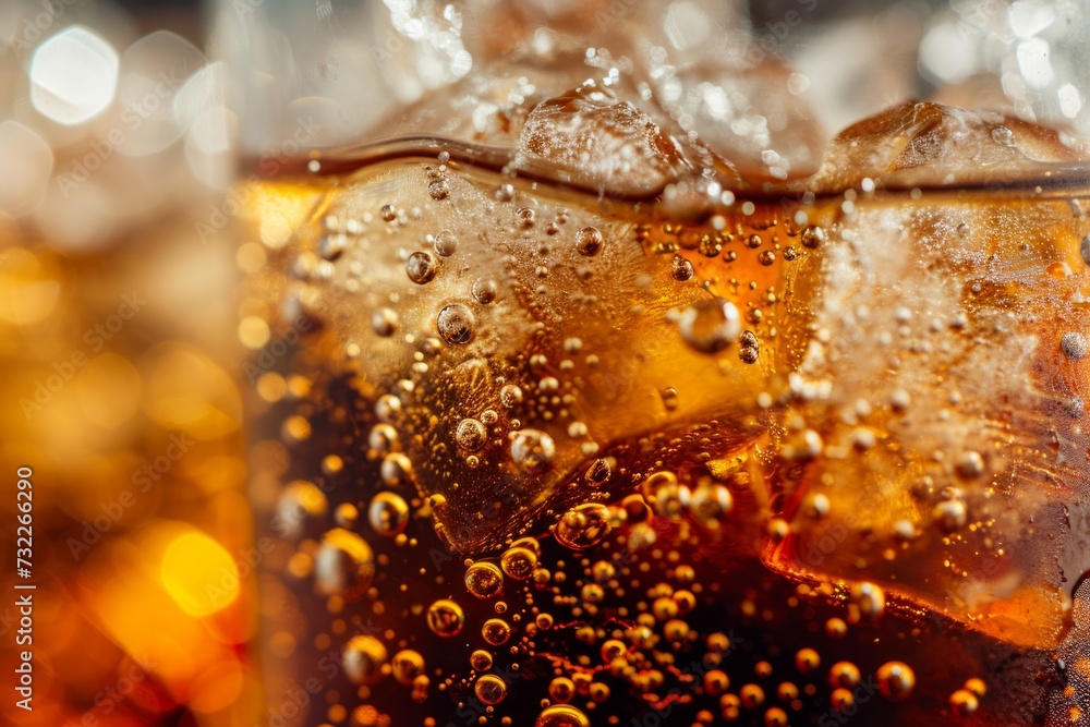 Refreshing Fizzy Soda Pop with Ice Cubes Refreshing Fizzy Soda Pop with Ice Cubes