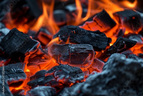 Abstract background of burning coals from a fire